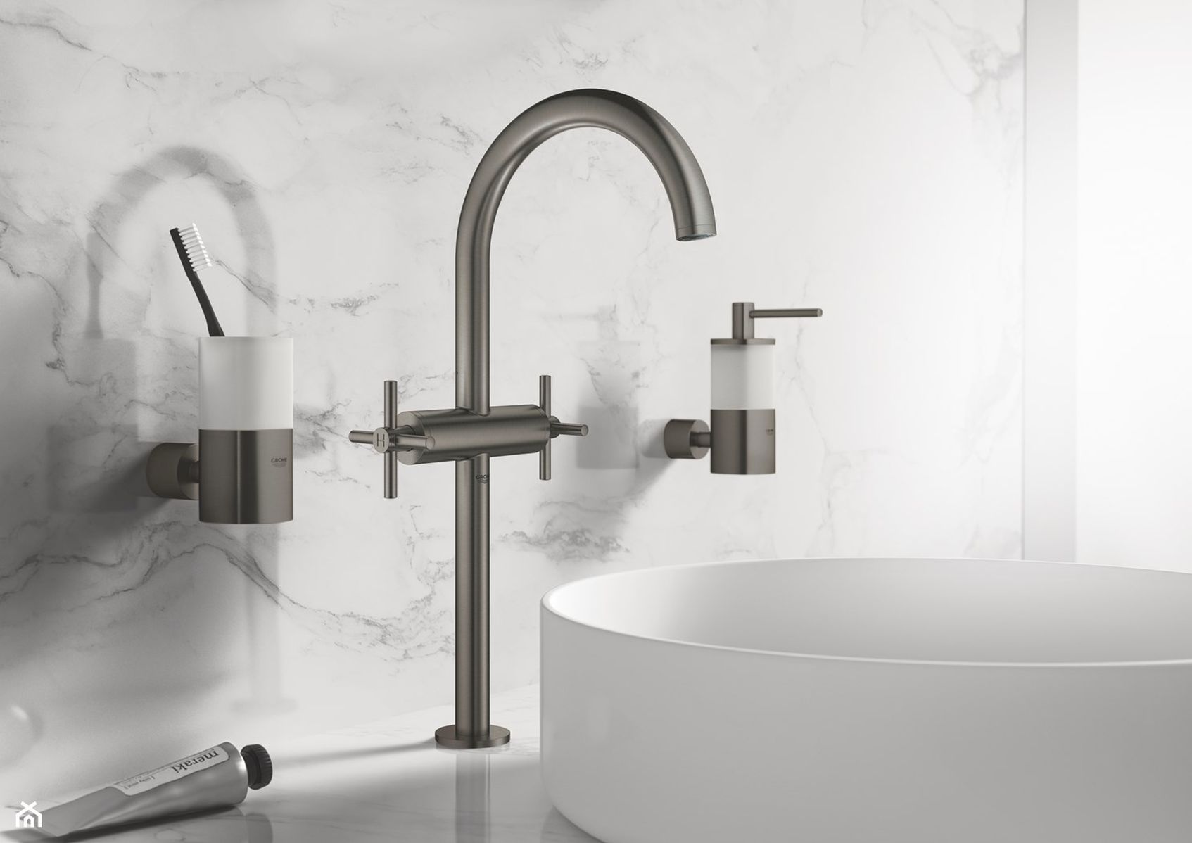 Grohe Termostatyczna Bateria Wannowa, Grohe Bateria Natryskowa, Grohe Bateria Do Umywalki, Grohe Zestaw Prysznicowy, Kuchenna Armatura Grohe - Cena Ceny Cennik Opinie Wymiary Katalog Inspiracje Aranżacje - lazienkarium.pl Grohe Atrio- Harmonia w Nadzwyczajnym wydaniu